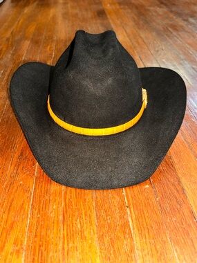 Vintage 4X Beaver Size 6 7/8 Black Stetson Cowboy Hat Made in USA